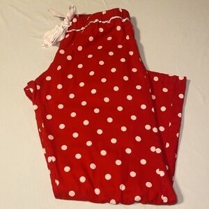 Xhilaration Women's Red and White Polka Dot Cotton Pajama Pant Size Medium EUC